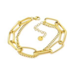 ADORNIA 14k Gold-Plated Oversized Paperclip Mixed Chain Bracelet NEW